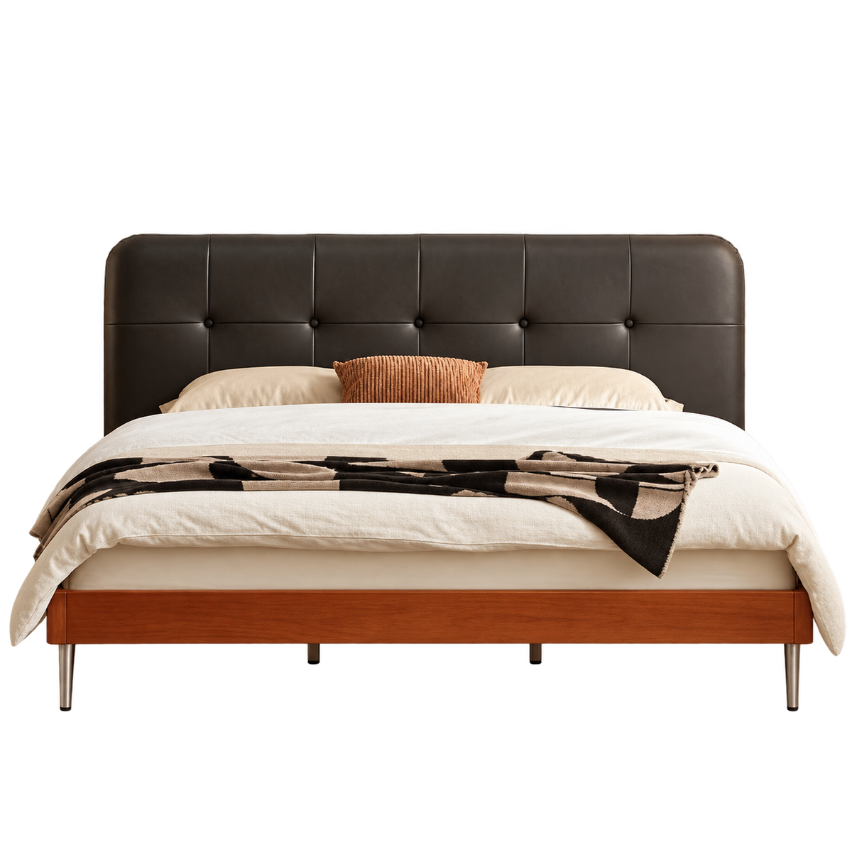 Agnes Retro Platform Bed Frame