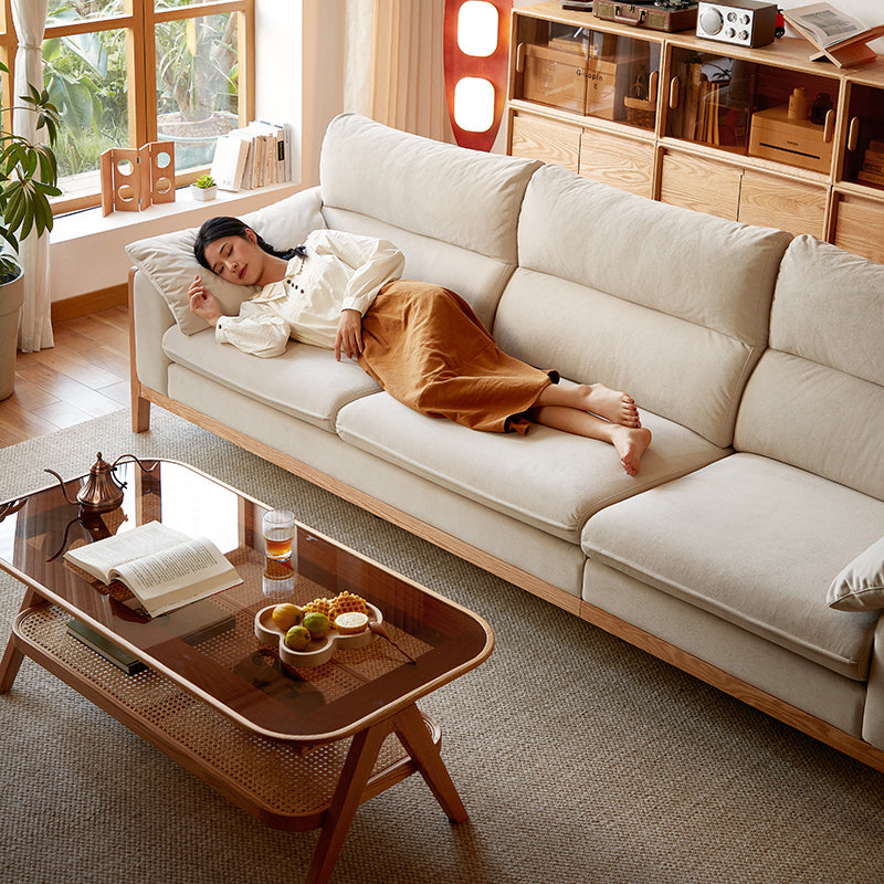 Cora Velvet Leathaire 4-Seater Sofa (2.74m)
