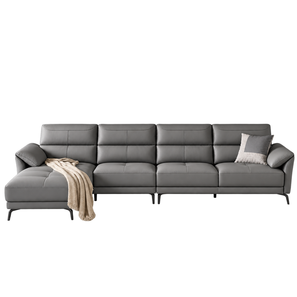 Debbie Leather 5-Seater Sofa (3.28m)