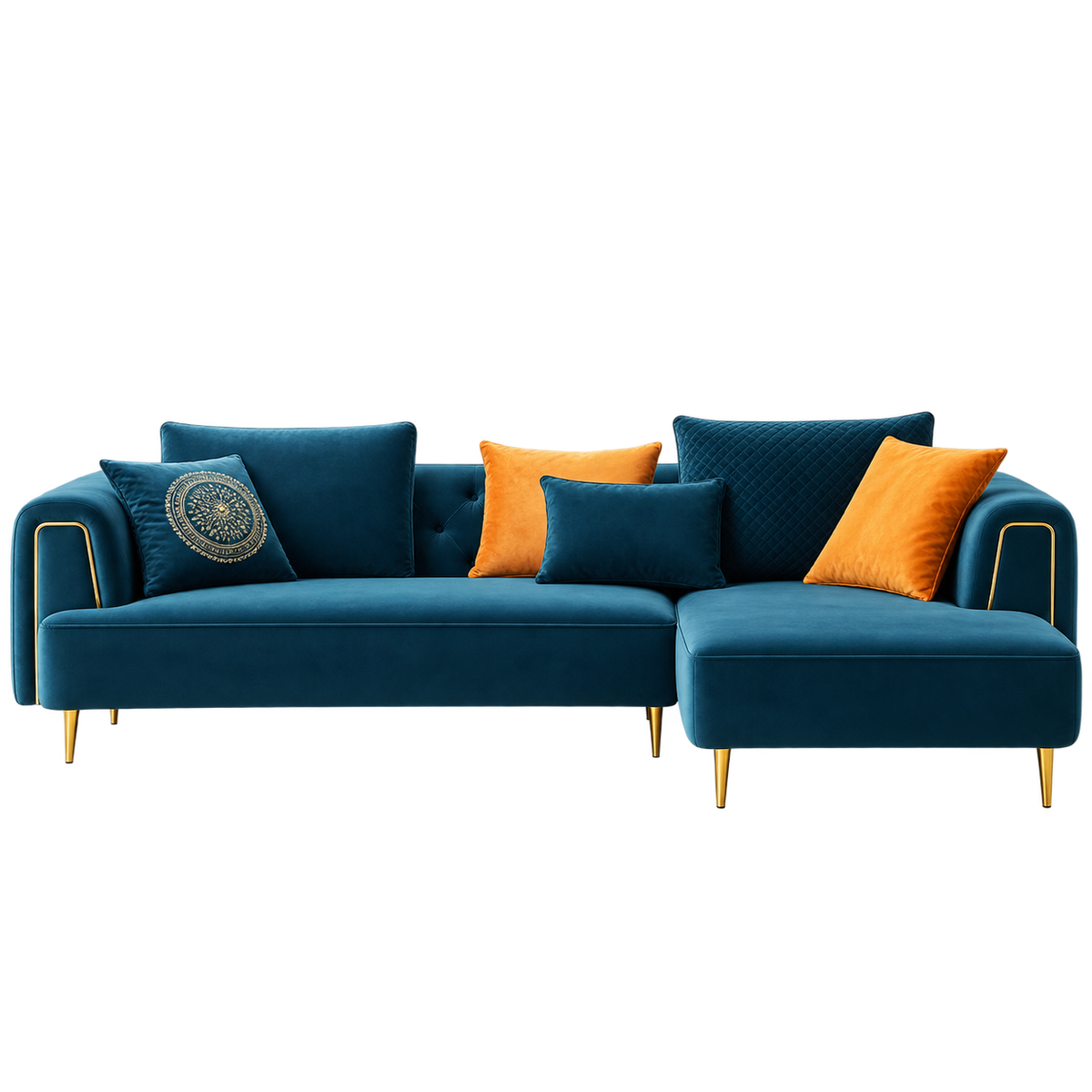 Grace Velvet Left Sectional Sofa - 4 Seaters (2.85m)