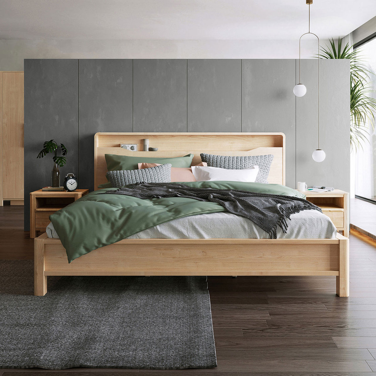 Hailey Bed Frame with Headboard Storage