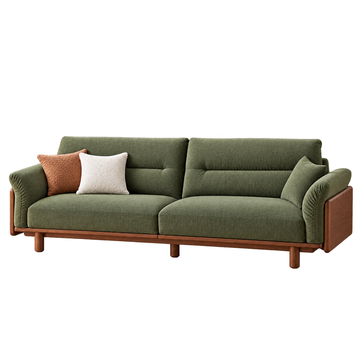 Henry Fabric 3-Seater Solid Wood Sofa (2.14m)