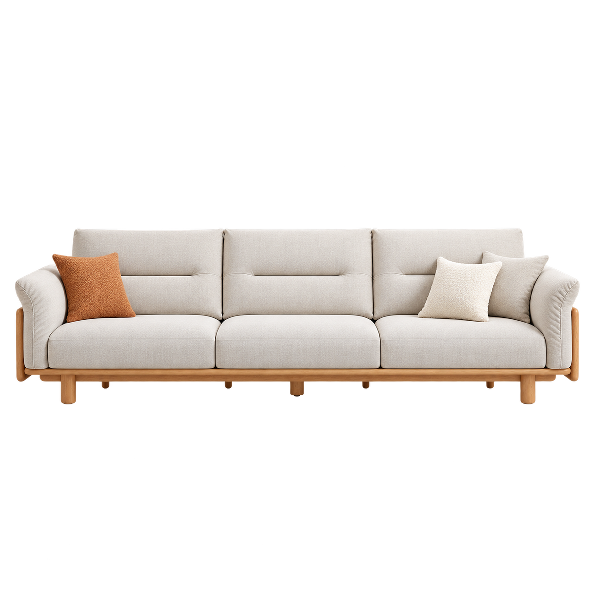 Henry Fabric 5-Seater Solid Wood Sofa (3.14m)
