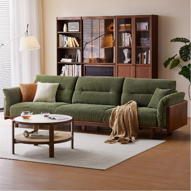 Henry Fabric 5-Seater Solid Wood Sofa (3.14m)