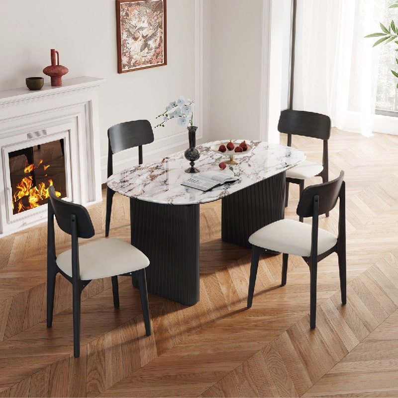 Bulgari Marble Dining Set of 4 (1.60m)