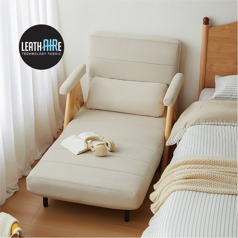 Maya Leathaire Space-Saving 1-Seater Foldable Sofabed (0.88m)
