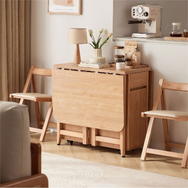 [Upgrade] Olena Space Saving Convertible Dining Table - Wood Top - 1.40m