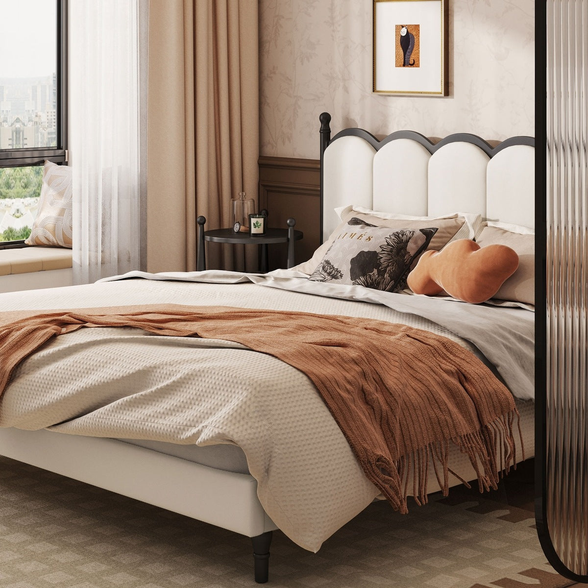 Archi Vintage Leather Bed Frame