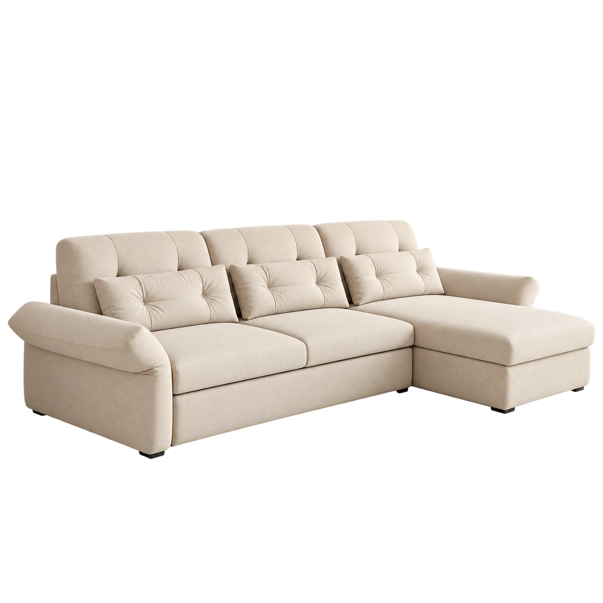 Phoebe Leathaire Pull-Out 5-Seater Sectional Sofabed with Storage (3.29m)