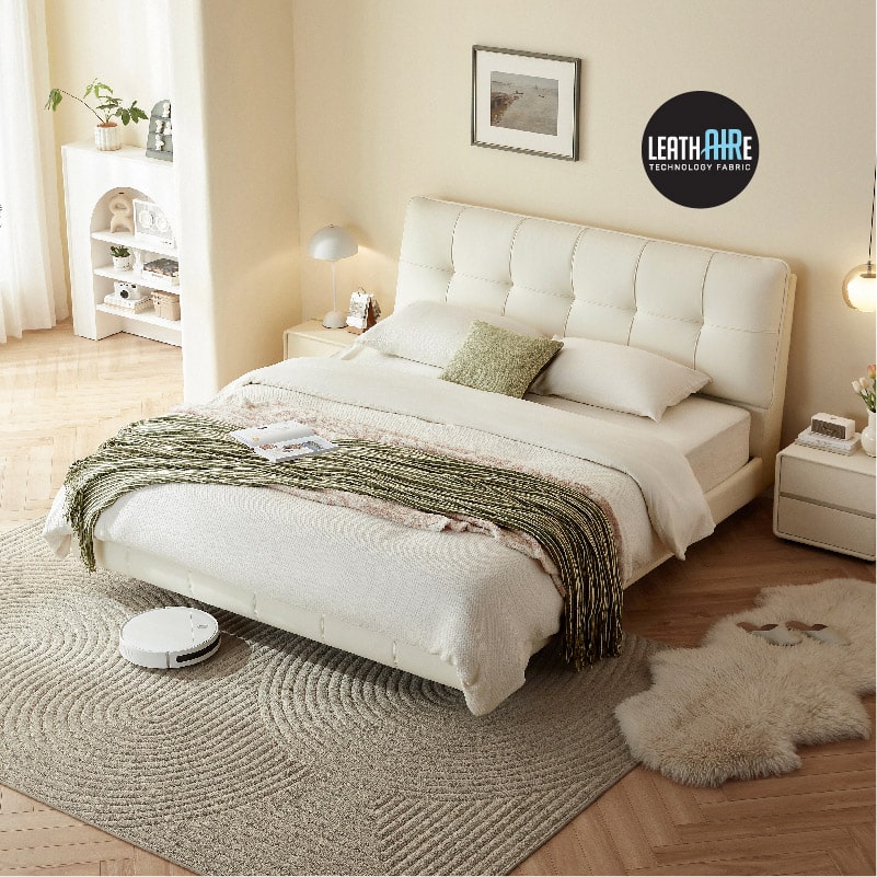Kubo Leathaire Floating Bed Frame