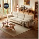 Cora Velvet Leathaire 4 Seaters Sofa (2.74m)