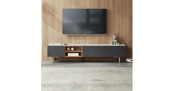 Charmaine TV Cabinet - Dark Grey - 1.8m | MUMU Living