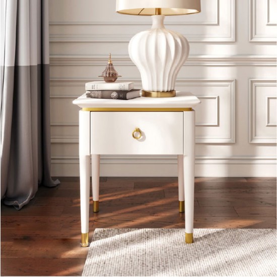 Erika Bedside Table - White