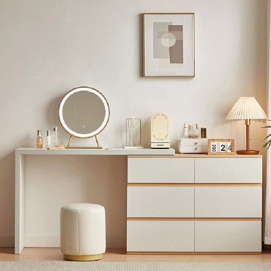 Olivia Dressing Set with Chest of 6 Drawers and Mirror
