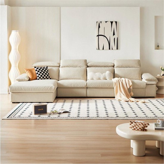 Lorraine Leathaire 5 Seaters Sectional Sofa (3.64m) - Pet Friendly