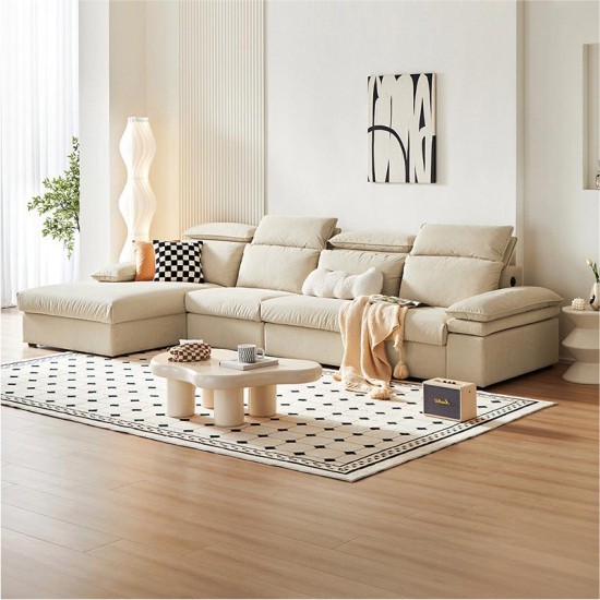 Lorraine Leathaire 5 Seaters Sectional Sofa (3.64m) - Pet Friendly