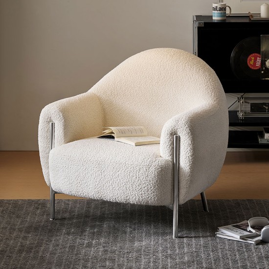 Snowy Boucle Armchair