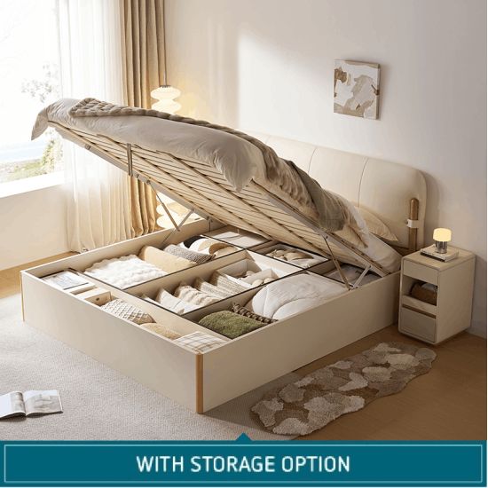 Dion Leather Bed Frame with Storage 