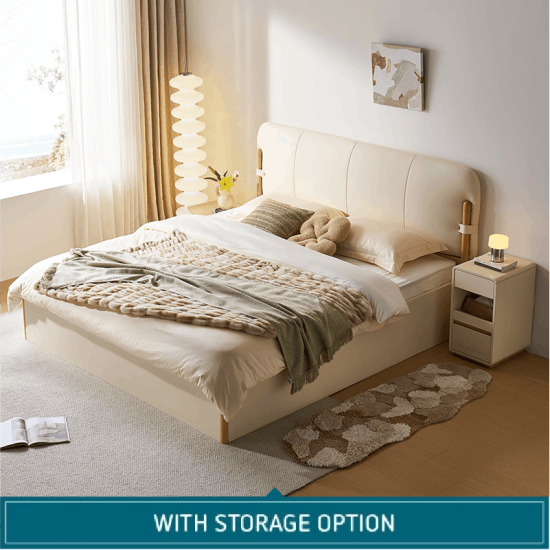 Dion Leather Bed Frame with Storage 