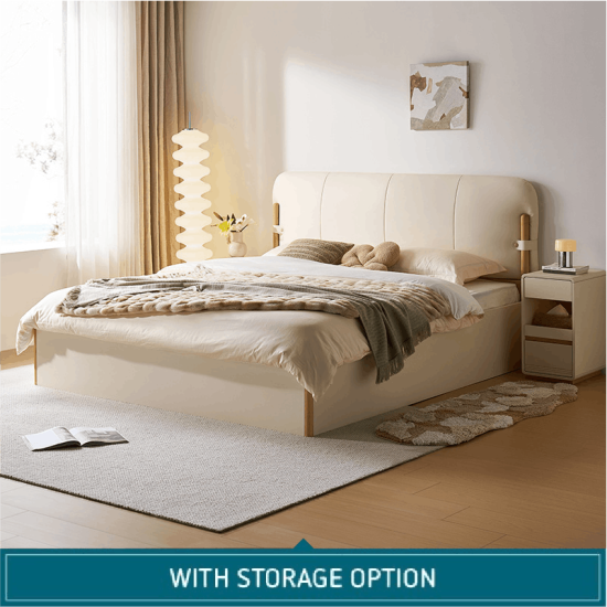 Dion Leather Bed Frame with Storage 