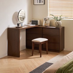 Lambert Dressing Table with Chest of 6 Drawers + Stool & Mirror Set
