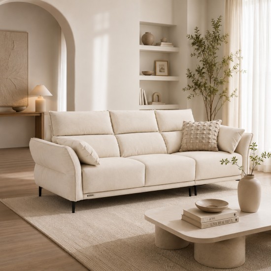 Moreno Leathaire 3 Seaters Sofa (2.24m) - Pet-Friendly