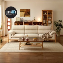 Cora Velvet Leathaire 3 Seaters Sofa (2.37m)