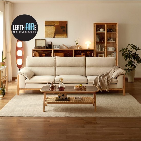 Cora Velvet Leathaire 3 Seaters Sofa (2.37m)