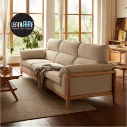 Cora Velvet Leathaire 3 Seaters Sofa (2.37m)