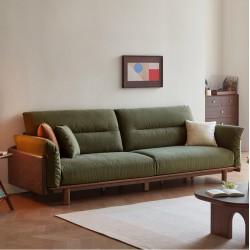 Henry Leathaire 3 Seaters Solid Wood Sofa - 2.14m - Pet-Friendly