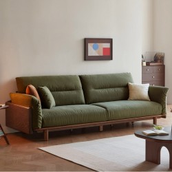 Henry Leathaire 3 Seaters Solid Wood Sofa - 2.14m - Pet-Friendly