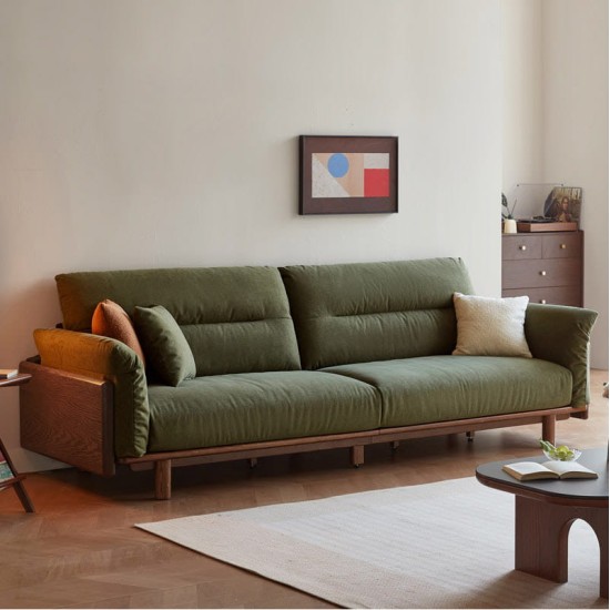 Henry Leathaire 3 Seaters Solid Wood Sofa - 2.14m - Pet-Friendly
