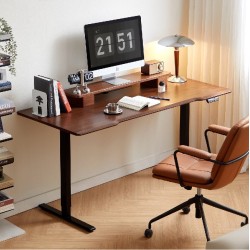 Mia Walnut Solid Wood Smart Height Adjustable Study Table (1.20m - 1.60m)