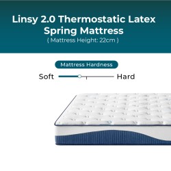 Linsy 2.0 Thermostatic Latex Spring Mattress - C.King Size - H22cm