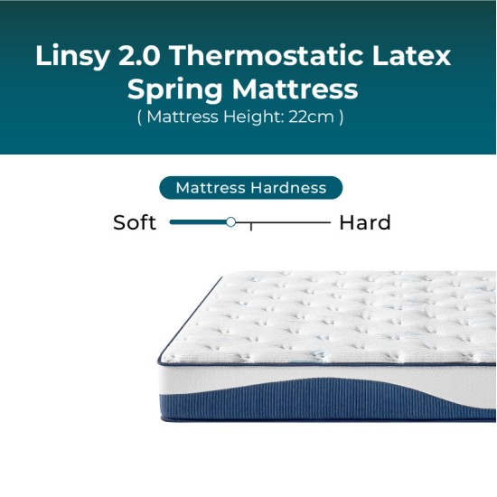 Linsy 2.0 Thermostatic Latex Spring Mattress - C.King Size - H22cm