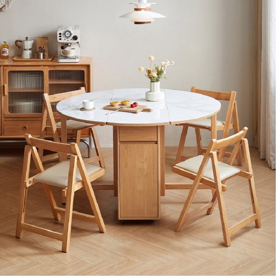 Olena Space Saving Convertible Round Dining Set of 4 (DØ1.20m)