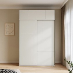 Suru Sliding Door Wardrobe - White (1.57m - 1.76m)