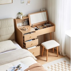 Suru Dressing Table + Stool & Mirror Set (1.00m)