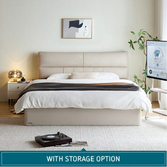 Dominic Leather Bed Frame with Storage