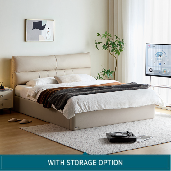 Dominic Leather Bed Frame with Storage