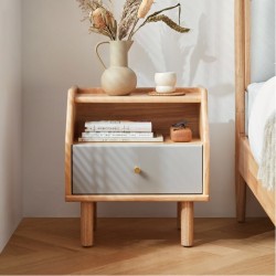 Hiku Solid Wood Bedside Table