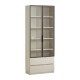Radia Book Rack with Glass Doors and Drawers (0.8m)