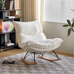 Calia Velvet Adjustable Rocking Armchair