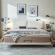 Jeremy Leather Floating Bed Frame with Sensor Light