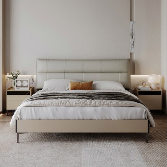 Tavia Leathaire Bed Frame - C.Queen
