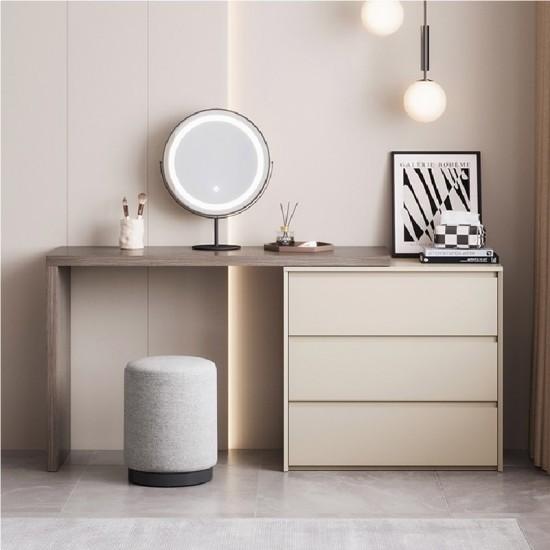 Tavia Dressing Set Chest of 3 Drawers and Mirror
