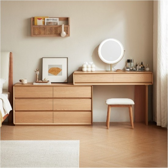 Bruno Dressing Set with Chest of 6 Drawers and Mirror