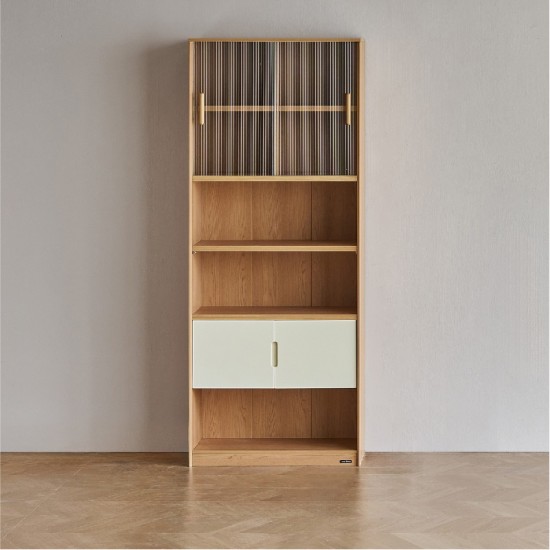Bella E0 Book Rack with Fluted Doors (0.8m) - A Type