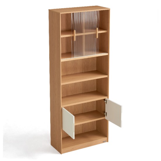 Bella E0 Book Rack with Fluted Doors (0.8m) - A Type